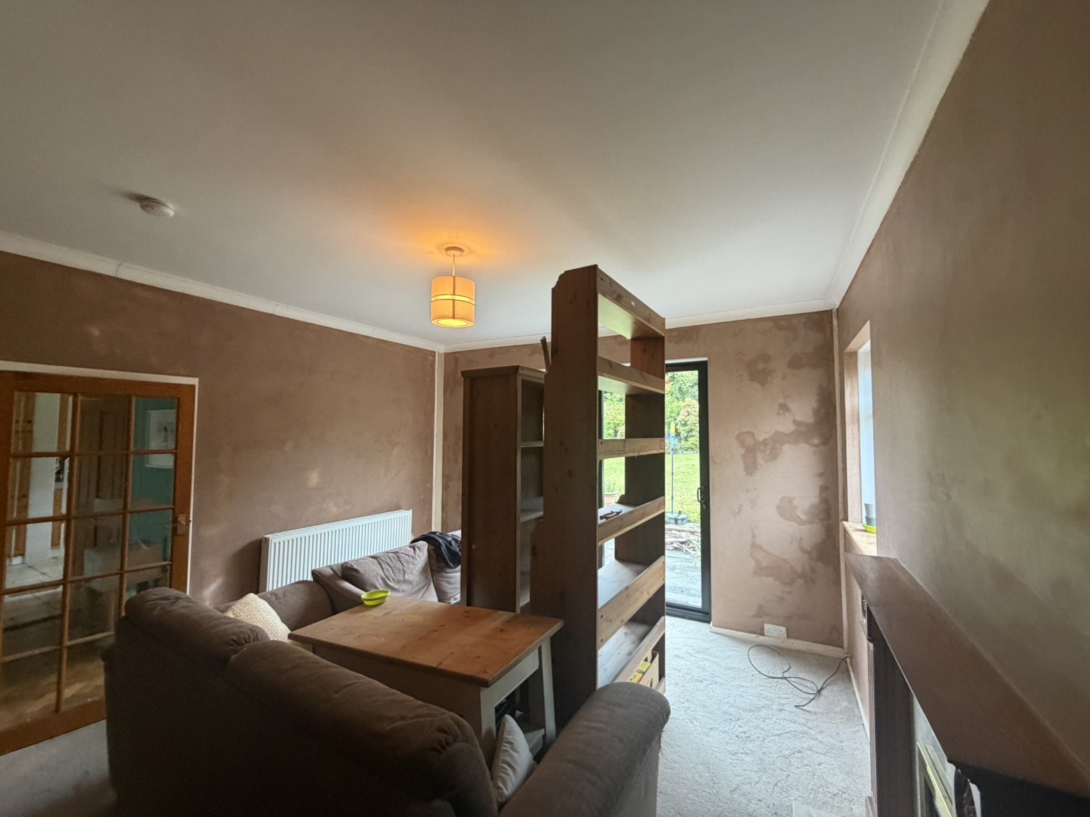 Freshly skimmed living room walls and ceiling — Edinburgh